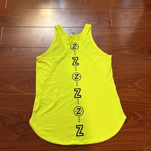 Zumba Neon Yellow Tank Top with Black Graphic - Picture 2 of 2